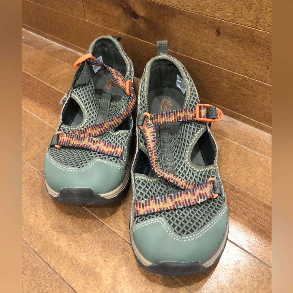 Chaco Sandals Kids‎ 5 (36 EU) Odyssey Army Green Shoes Hiking/Water Closed Toe